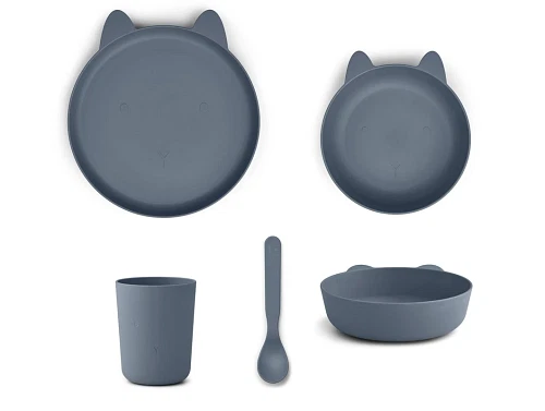 Liewood rabbit blue wave spisesæt Paul (4-pack)